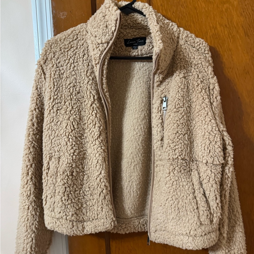 Tan Sherpa Fleece Jacket